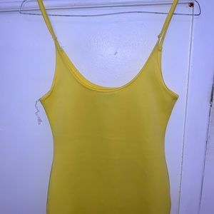 Yellow skin tight dress
